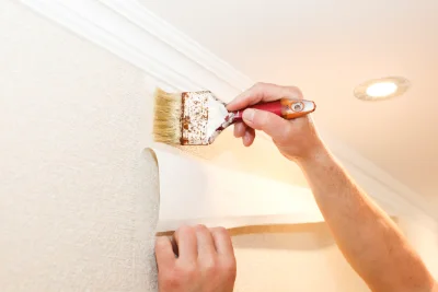 Pose de papier peint à la Châtaigneraie — revêtements muraux et toiles de verre